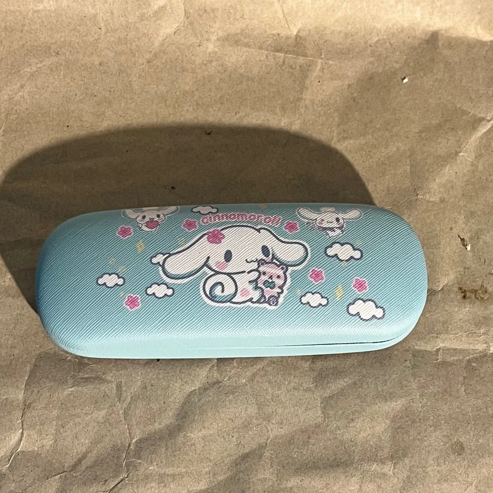Sanrio Cinnamoroll Glasses Case Light Blue Kawaii Hard Shell Eyewear Protector